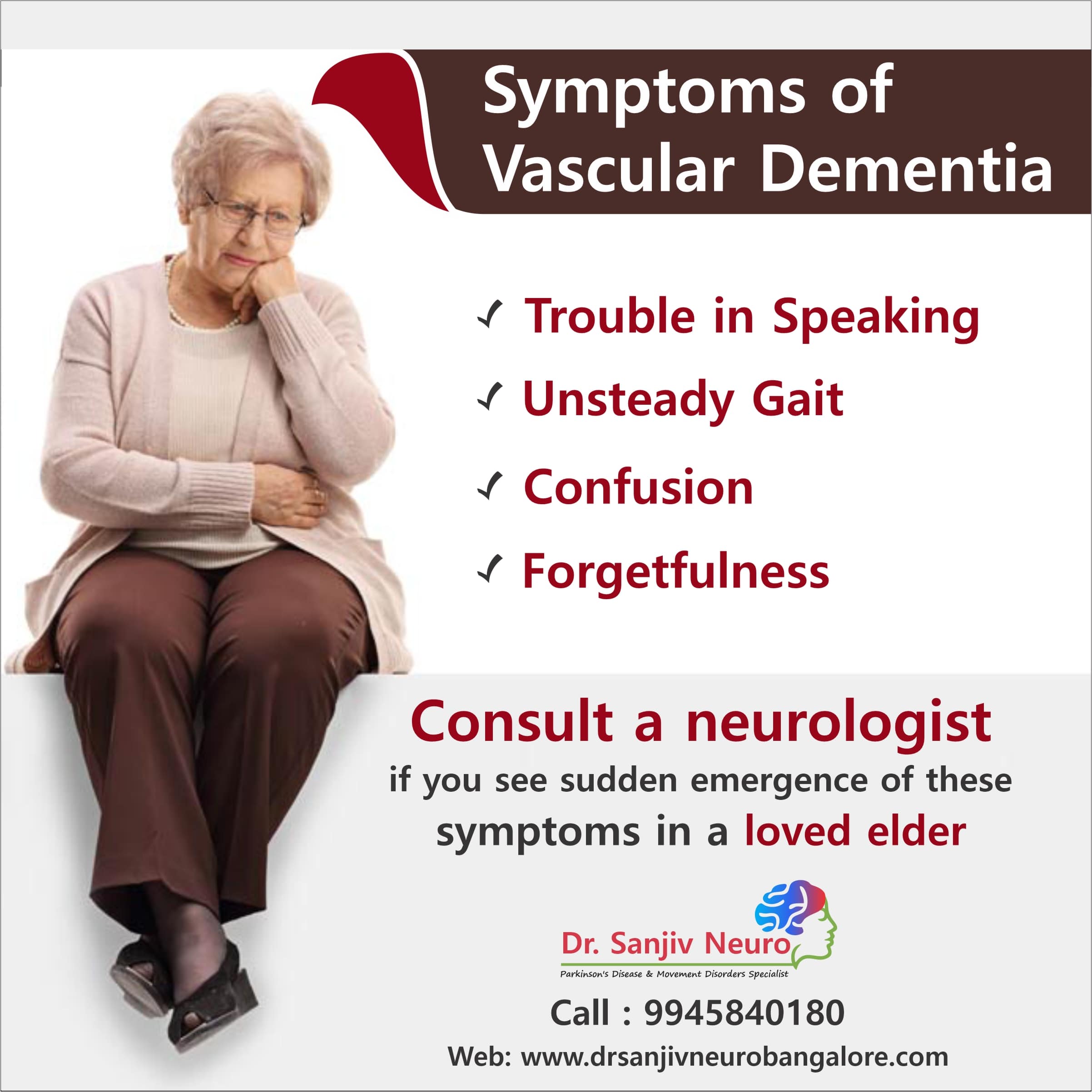 symptoms for vascular dementia